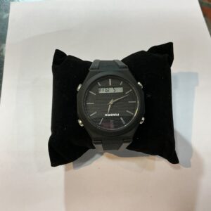 Black Silicon Strap Analog Watch